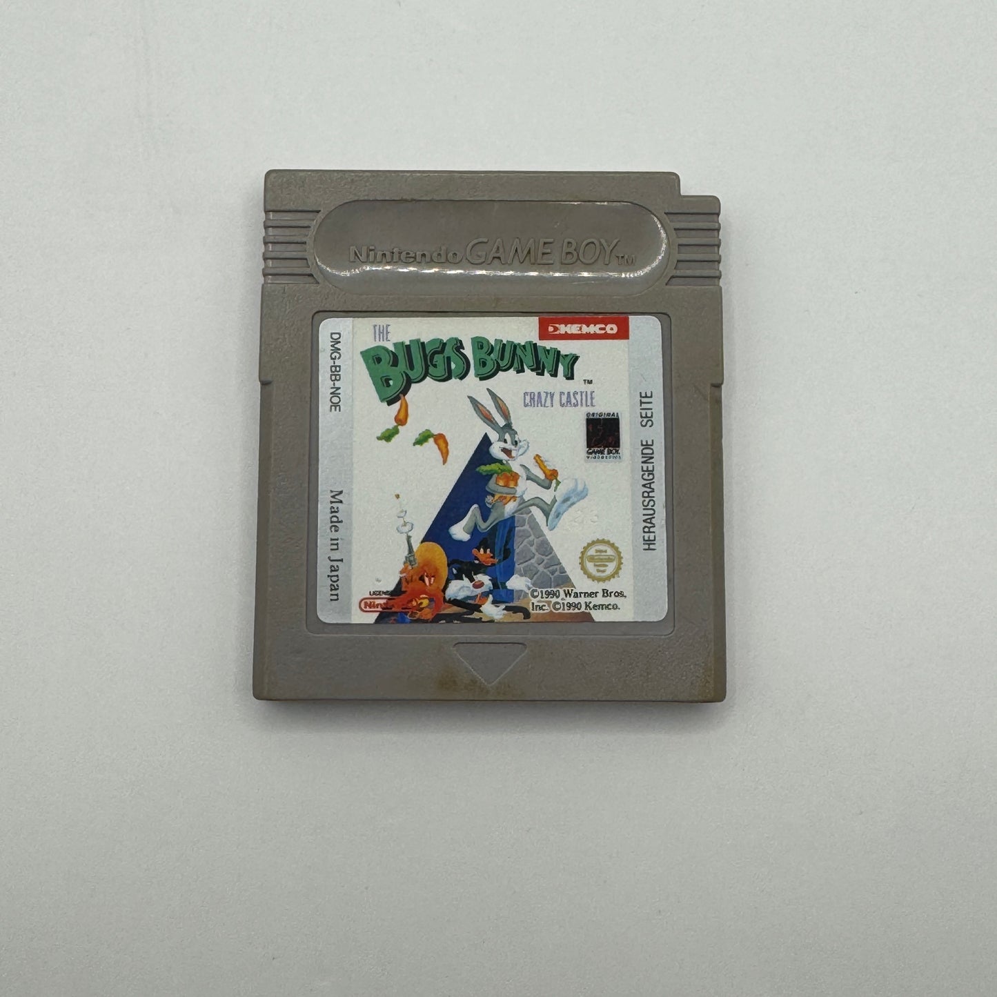 Modul des Game Boy-Spiels Bugs Bunny: Crazy Castle ohne Originalhülle, ein Plattformspiel, in dem Spieler Bugs Bunny durch verschiedene Level steuern, Hindernisse überwinden und Feinde vermeiden.