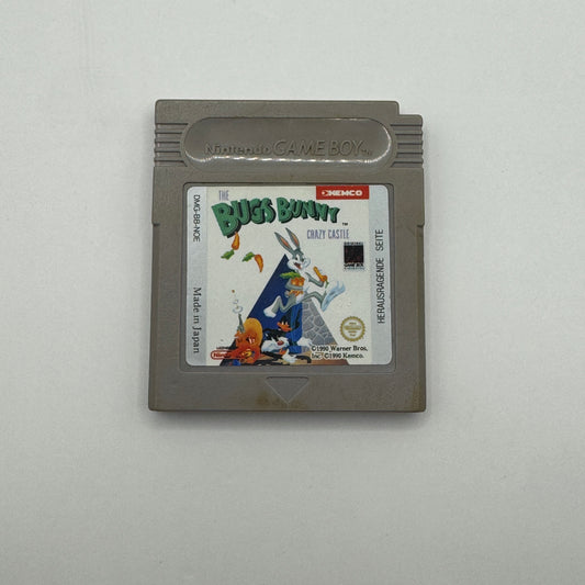 Modul des Game Boy-Spiels Bugs Bunny: Crazy Castle ohne Originalhülle, ein Plattformspiel, in dem Spieler Bugs Bunny durch verschiedene Level steuern, Hindernisse überwinden und Feinde vermeiden.