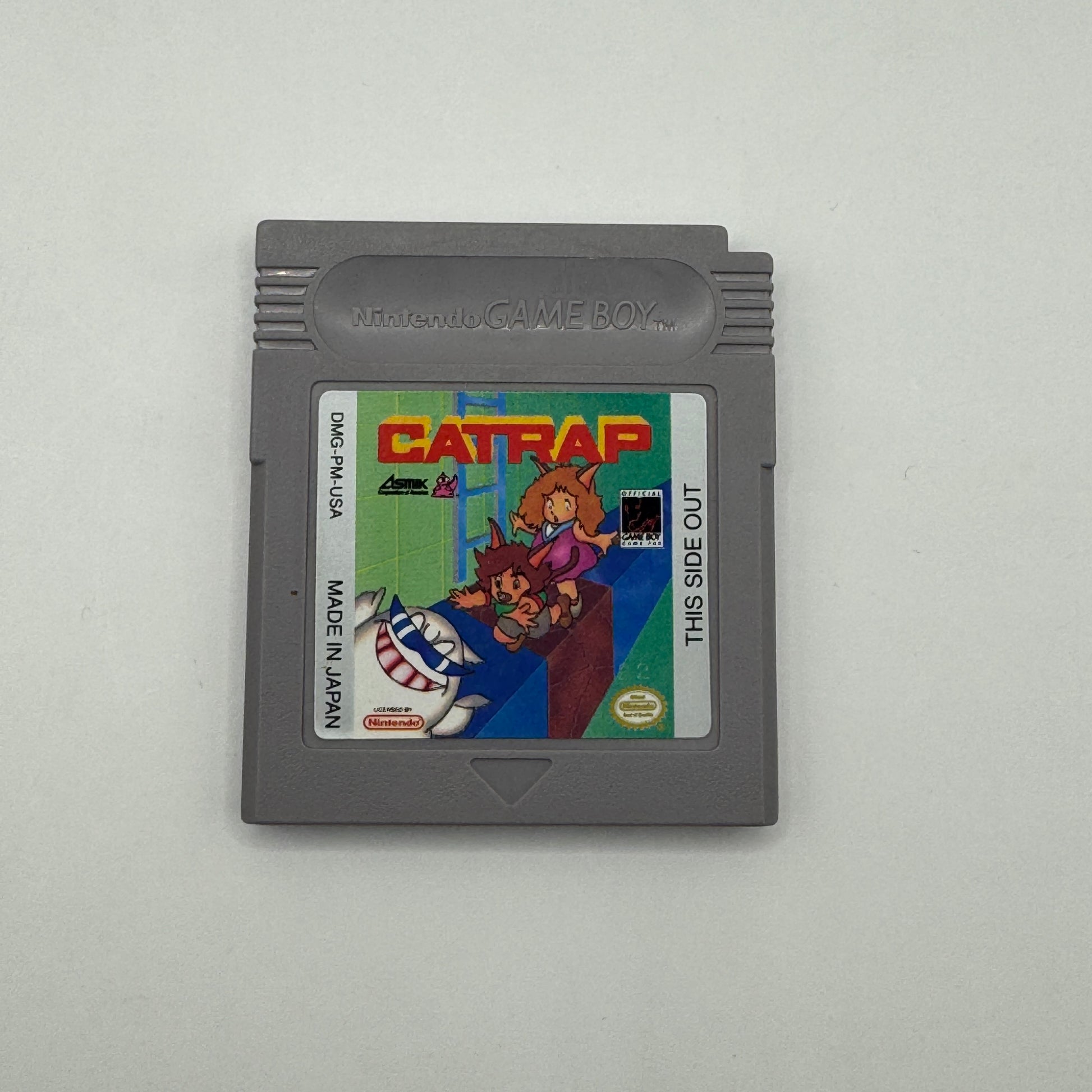 Modul des Game Boy-Spiels Catrap ohne Originalhülle, ein Puzzle-Spiel, in dem Spieler Katzen durch Labyrinthe steuern, Hindernisse überwinden und Rätsel lösen.