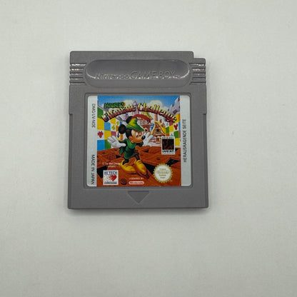 Modul des Game Boy-Spiels Mickey’s Ultimate Challenge ohne Originalhülle, ein Lern- und Puzzle-Spiel, in dem Spieler Mickey Mouse durch verschiedene Herausforderungen führen, Rätsel lösen und Aufgaben meistern.