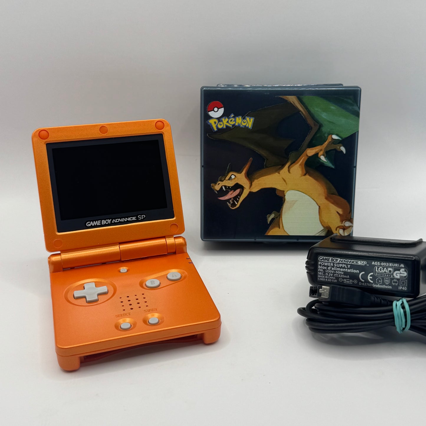 Nintendo Konsole | Game Boy Advance SP mit V5 IPS-Display (Glurak Edition) - Zustand: TOP