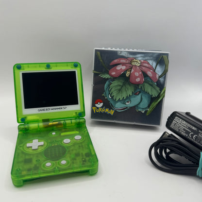 Nintendo Konsole | Game Boy Advance SP mit V5 IPS-Display (Bisaflor Edition) - Zustand: TOP