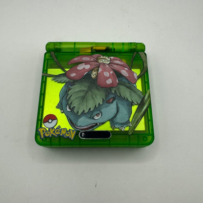 Nintendo Konsole | Game Boy Advance SP mit V5 IPS-Display (Bisaflor Edition) - Zustand: TOP