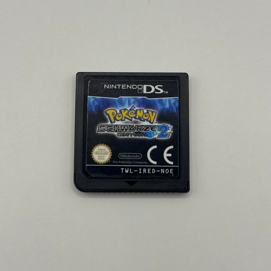 Verpackung des Nintendo DS-Spiels Pokémon Schwarze Edition 2, ein Rollenspiel, in dem Spieler Pokémon fangen, trainieren und die erweiterte Einall-Region auf einer neuen Abenteuerreise erkunden.