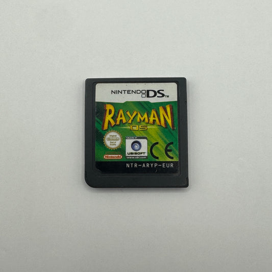 Modul des Nintendo DS-Spiels Rayman DS ohne Originalhülle, ein Jump’n’Run-Spiel, in dem Spieler Rayman durch farbenfrohe Level steuern, Gegner besiegen und Rätsel lösen.