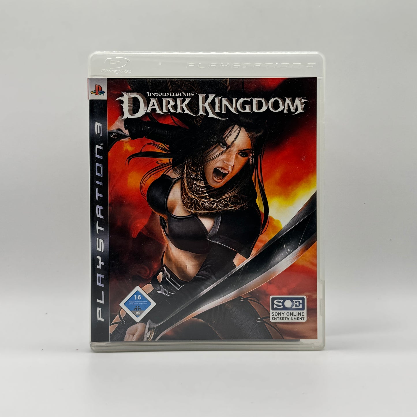 Verpackung des PS3-Spiels Untold Legends: Dark Kingdom, ein Action-Rollenspiel, in dem Spieler Helden durch Fantasy-Level steuern, Echtzeitkämpfe führen und Ausrüstung verbessern.