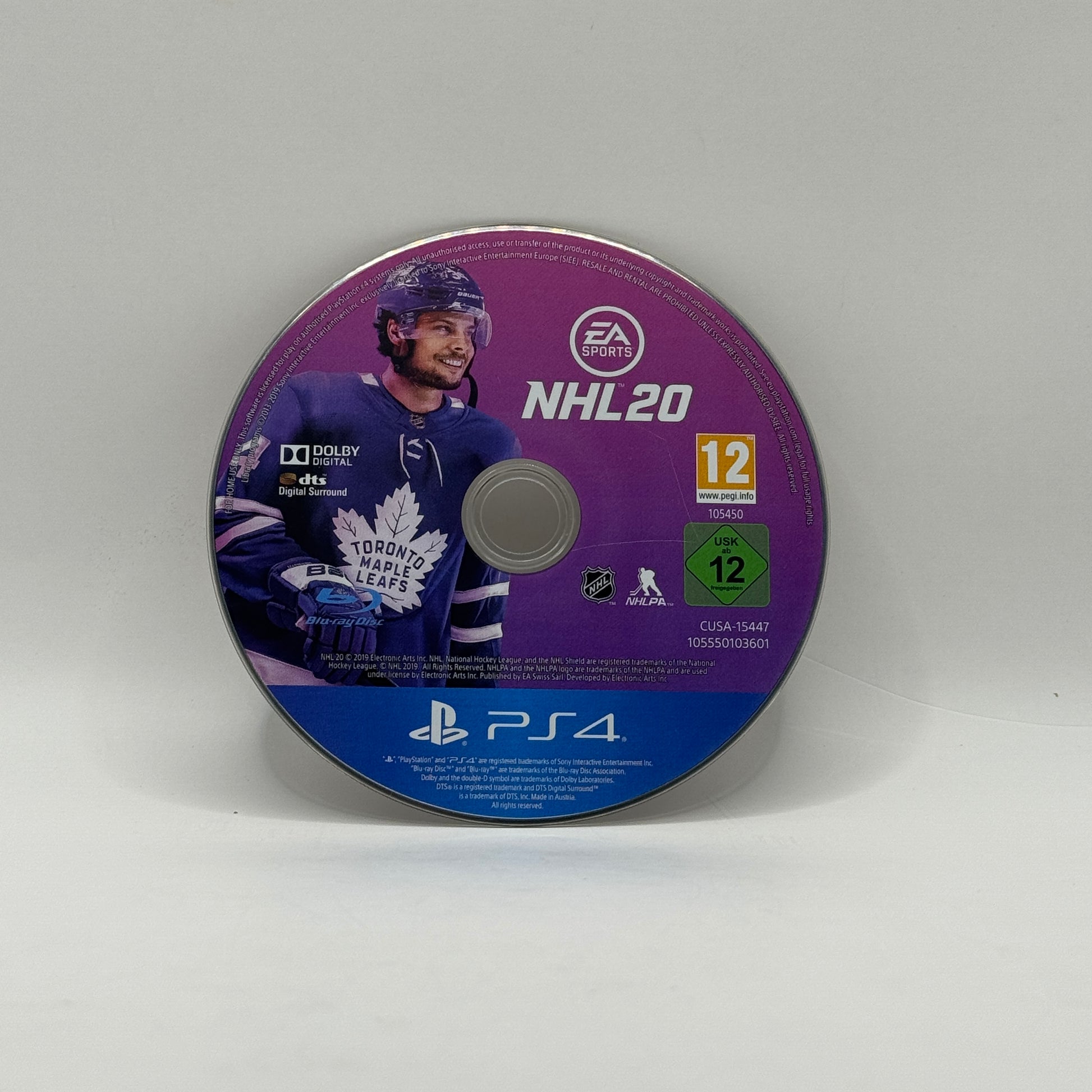 Spielmodul des PS4-Spiels NHL 20 ohne Originalhülle, ein Eishockey-Simulationsspiel mit realistischen Teams, Spielern und verschiedenen Spielmodi.