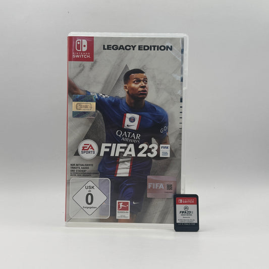 FIFA 23 Legacy Edition für Nintendo Switch; Fußballspiel mit aktualisierten Trikots und Kadern, klassische Spielmodi ohne neue Gameplay-Features.