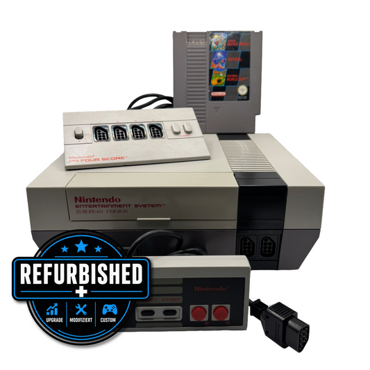 Nintendo Konsole | NES inkl. Zubehör, Controller, Fourscore-Adapter & Spiel